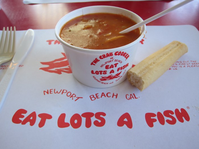 Another day in sunny LA. Spent the day at the beach! But first, lunch! The Crab Cooker for some seafood! Clam chowder is more tomato based than cream based. I like!